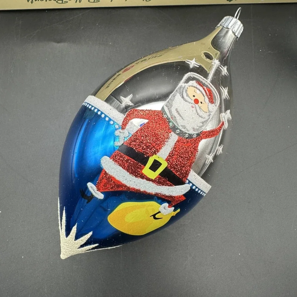 CHRISTOPER RADKO SHINY BRITE SPACE‎ SANTA DROPS 5.5